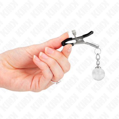 KINK Grampos de Bico de Vidro Prata 6 CM para estimulação sensorial BDSM