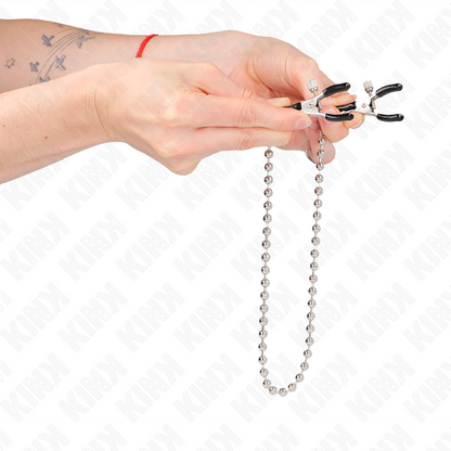 KINK Grampos de Mamilo com Corrente de Contas 30 CM para estimulação BDSM.