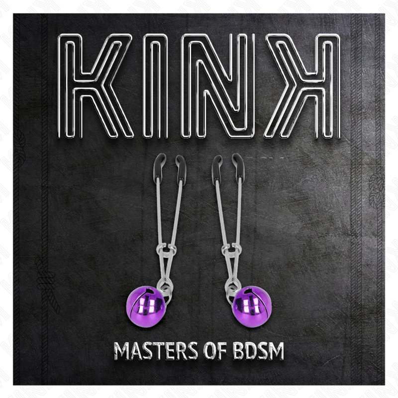 Close-up das Pinças de Mamilo KINK Fina Roxo 7 CM, destacando o design elegante e material durável.
