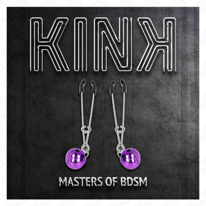 Close-up das Pinças de Mamilo KINK Fina Roxo 7 CM, destacando o design elegante e material durável.
