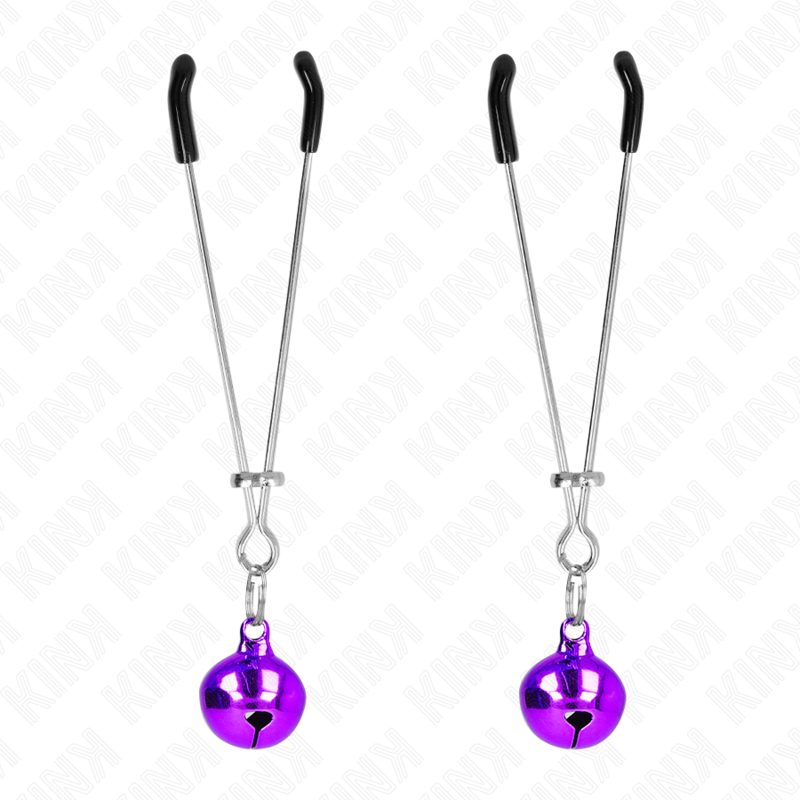 Close-up das Pinças de Mamilo KINK Fina Roxo 7 CM, destacando o design elegante e material durável.