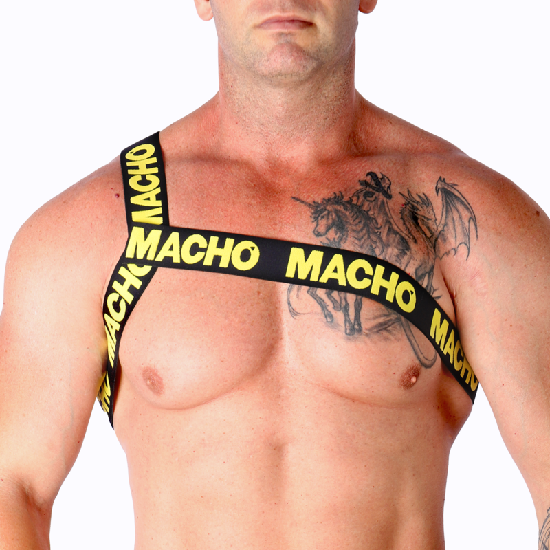 MACHO Arnés Romano Elástico S/M Blanco