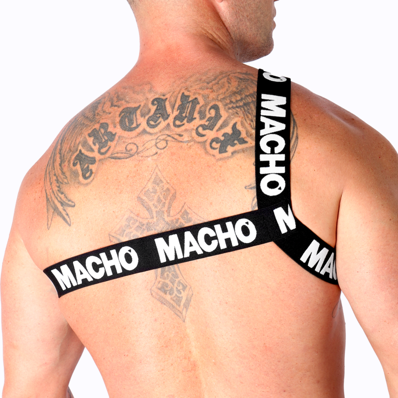 MACHO Arnés Romano Elástico S/M Blanco