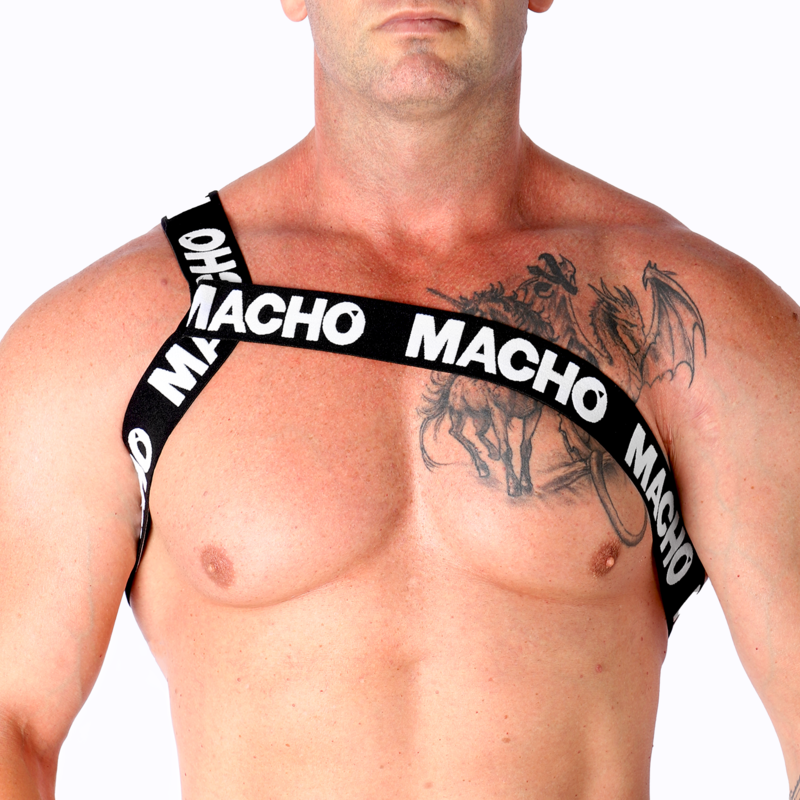 MACHO Arnés Romano Elástico S/M Blanco