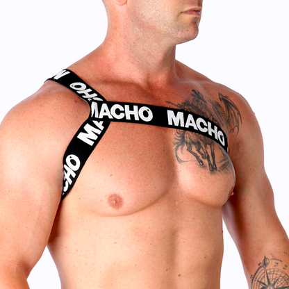 MACHO Arnés Romano Elástico S/M Blanco