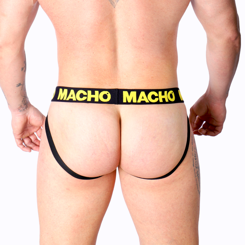 Jockstrap Lycra Amarillo Abierto con Soporte Íntimo Masculino