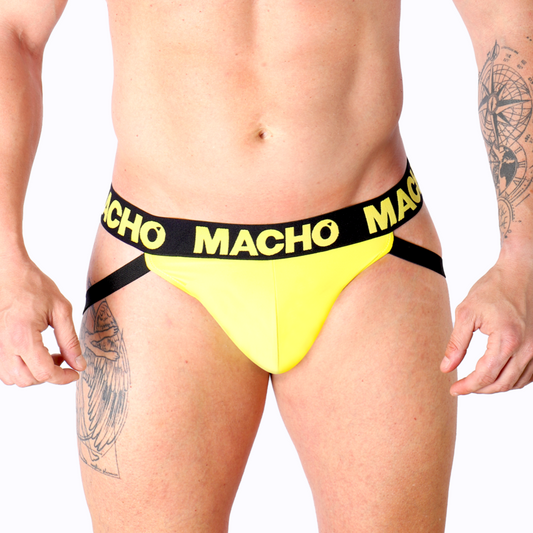Jockstrap Lycra Amarillo Abierto con Soporte Íntimo Masculino
