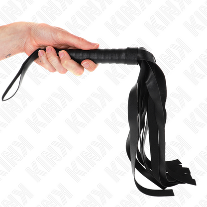 Close-up do Chicote de Cauda Larga KINK Preto 48,5cm, destacando o design e o material.