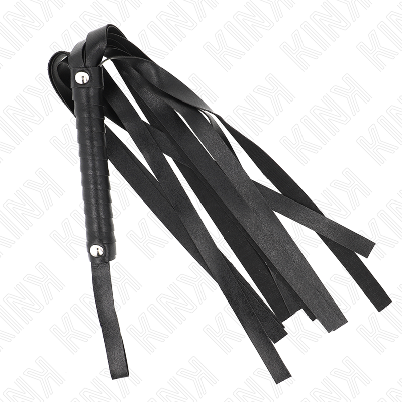 Close-up do Chicote de Cauda Larga KINK Preto 48,5cm, destacando o design e o material.