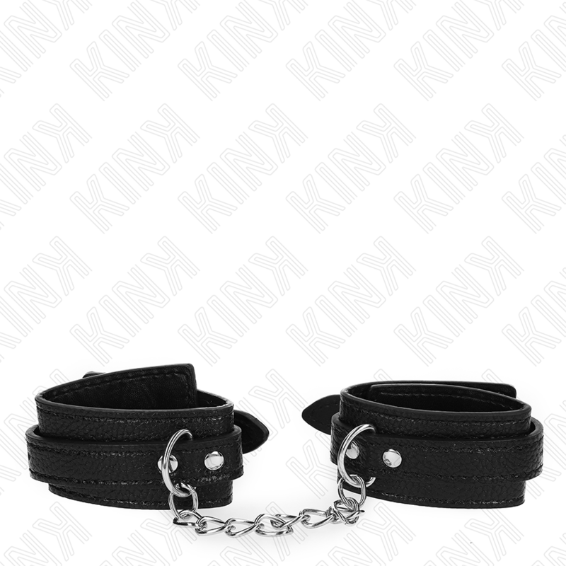 Pulseira BDSM KINK Cobra Ajustável Preta, detalhe do fecho e material.