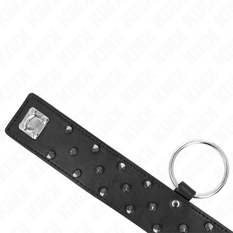 Colar KINK com Trela Prata e Pregos, Ajustável para BDSM