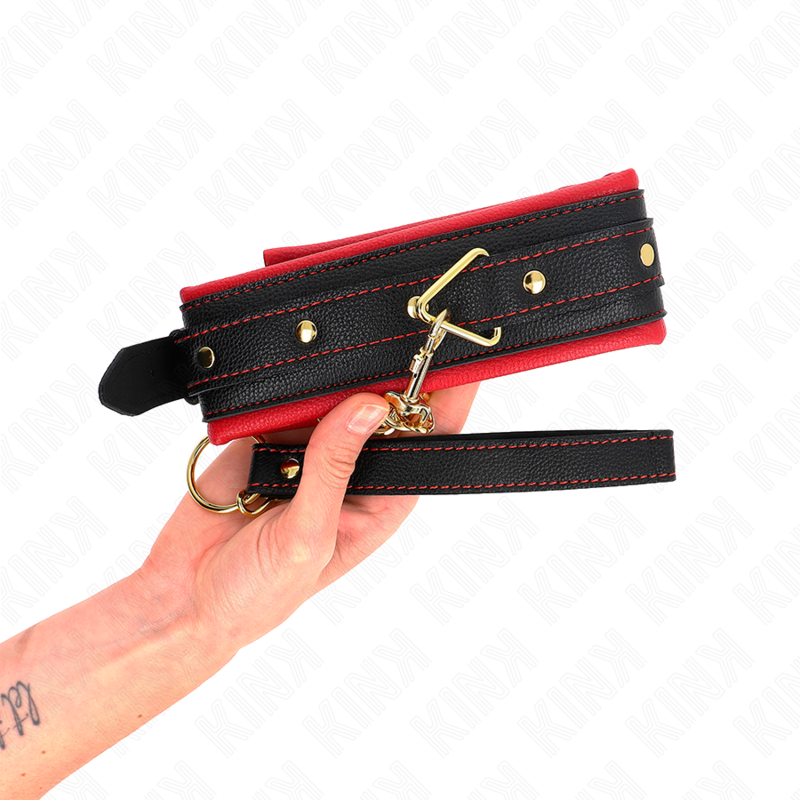 KINK Colar com Trela de Tecido Liso Ajustável, mostrando o design e o material
