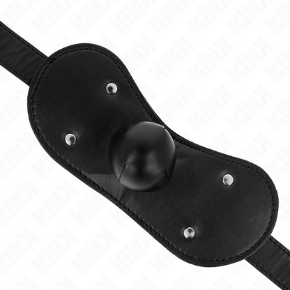 KINK Máscara Boca Ball Gag com Fechadura Ajustável 42-60 CM em detalhe.