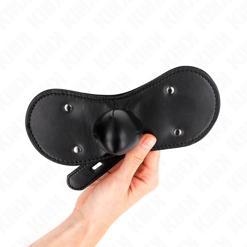 KINK Máscara Boca Ball Gag com Fechadura Ajustável 42-60 CM em detalhe.