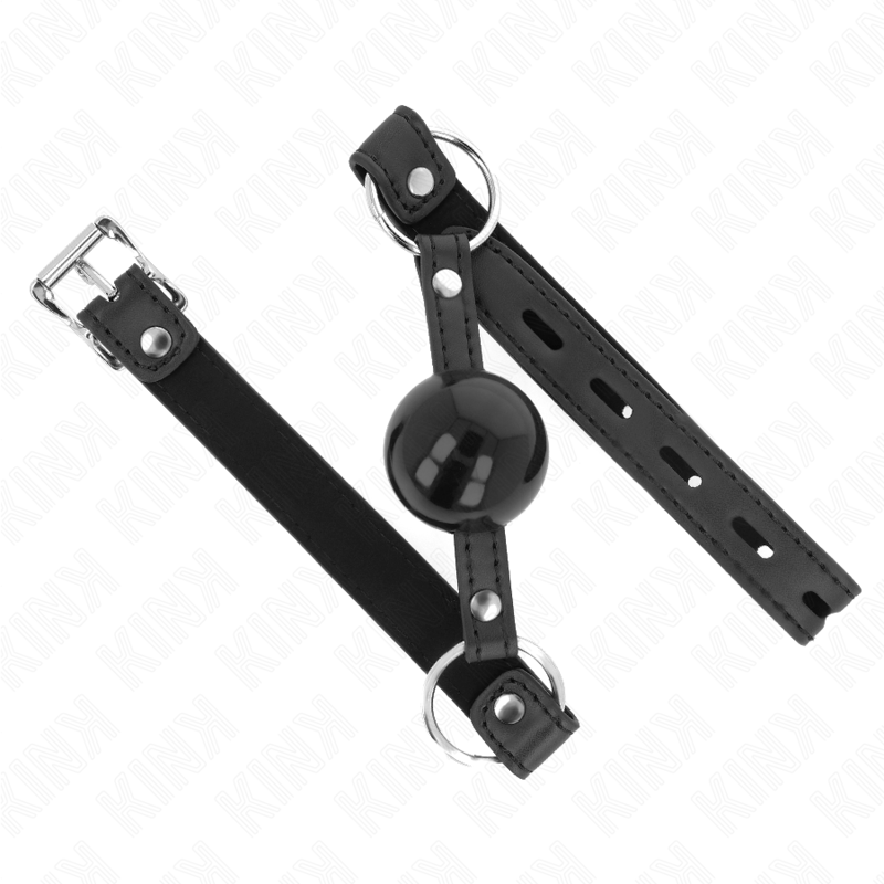 KINK Mordaça Bola TPE 4 CM com Fechadura Preta, ideal para sessões BDSM de controlo e submissão.