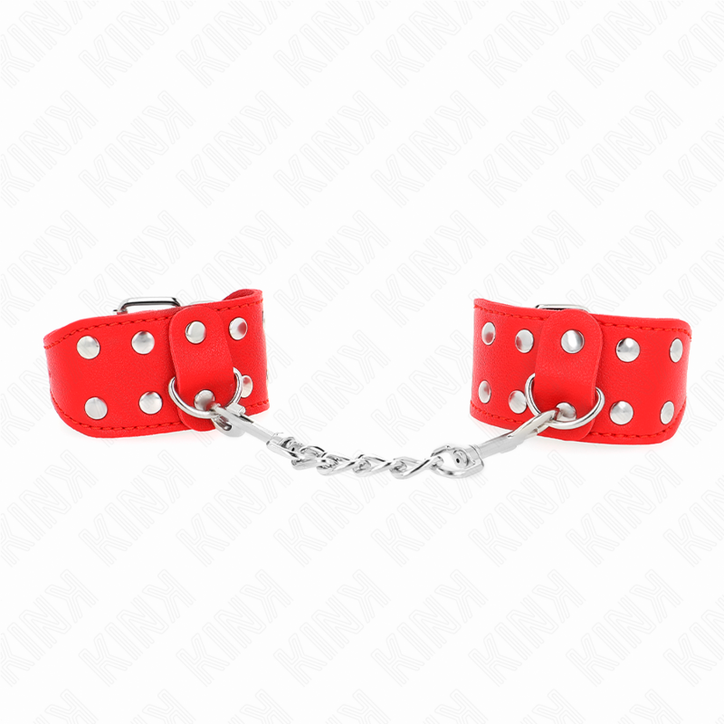 KINK - PULSERAS ROJAS CON DOBLE LÍNEA DE CLAVOS AJUSTABLES