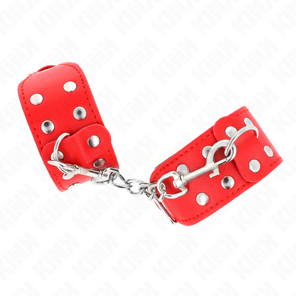KINK - PULSERAS ROJAS CON DOBLE LÍNEA DE CLAVOS AJUSTABLES