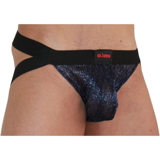BURN Jockstrap Brillante Azul/Negro Sensual