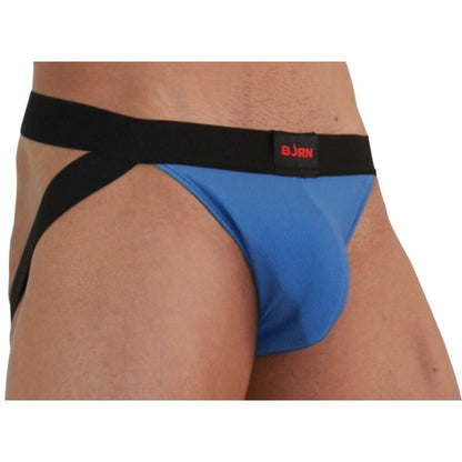 BURN Jockstrap Masculino Sensual Azul y Negro