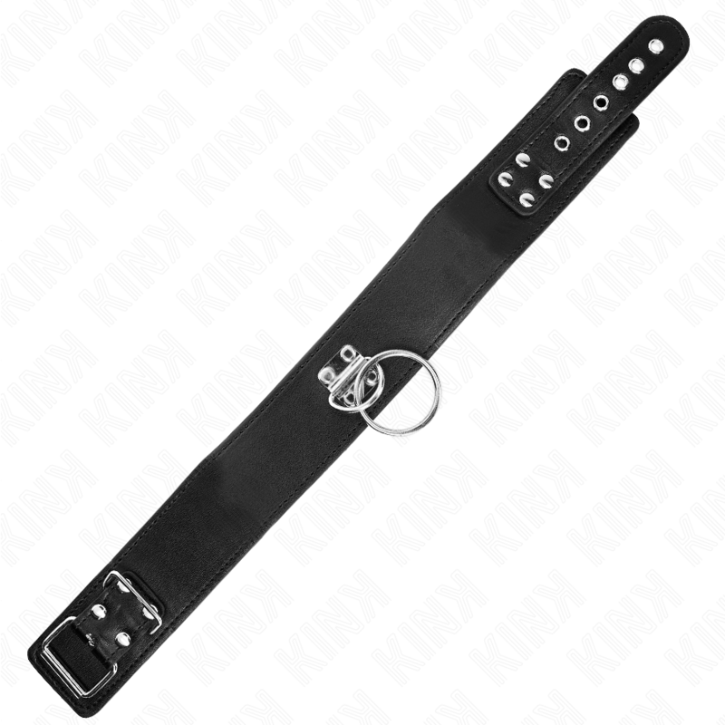 Colar estuddado KINK de 116 cm com alça de couro 50x5 cm, ideal para jogos BDSM de domínio e submissão.