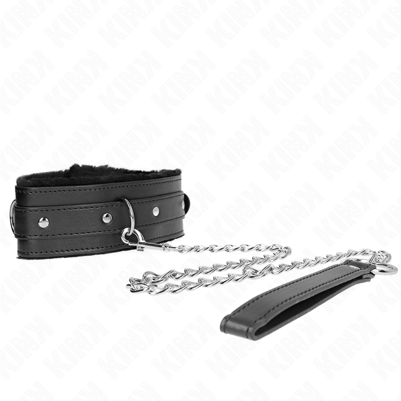 Close-up of the KINK Colar Com Trela Restrições Preto 65cm Ajustável 36-42cm showing its elegant design and durable materials.