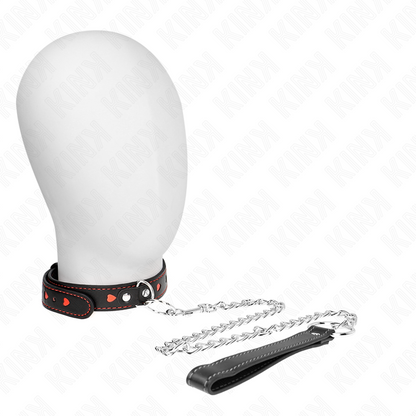 Colar BDSM KINK com Trela e Detalhes Coração, mostrando o design elegante e os materiais de alta qualidade.