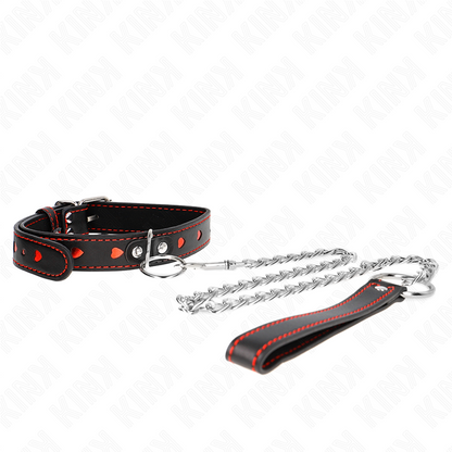 Colar BDSM KINK com Trela e Detalhes Coração, mostrando o design elegante e os materiais de alta qualidade.