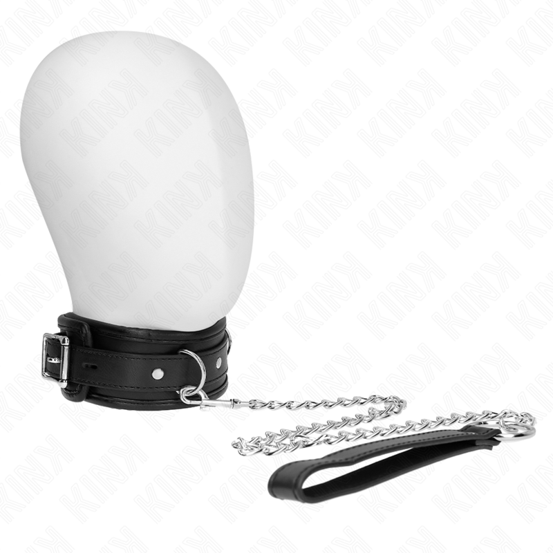 KINK Colar Básico com Trela 65cm BDSM, exibindo o design e material de alta qualidade.