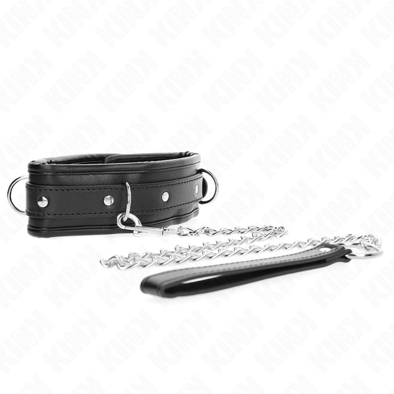 KINK Colar Pesado com Cinto 65 CM Ajustável, ideal para jogos de domínio e submissão.