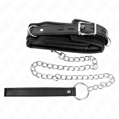 KINK Colar Pesado com Cinto 65 CM Ajustável, ideal para jogos de domínio e submissão.
