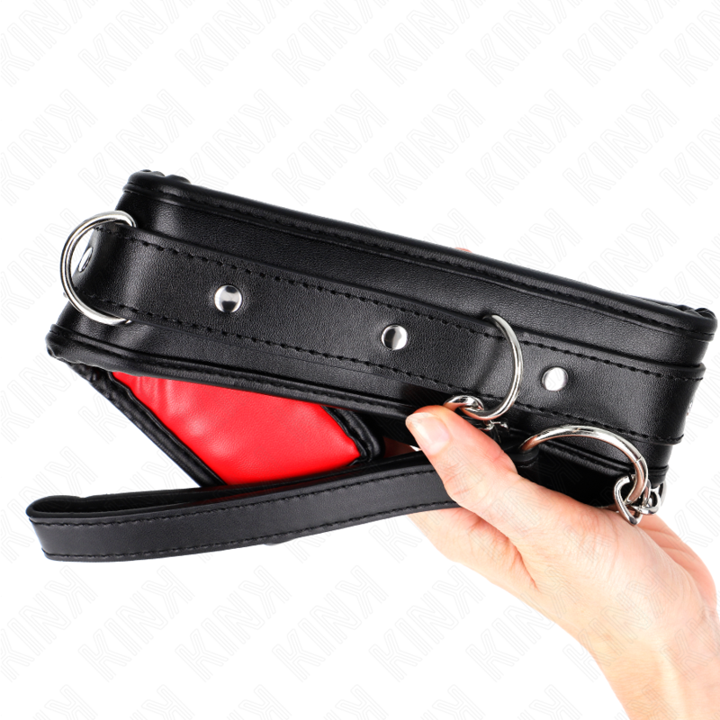 KINK Colar BDSM de imitação de couro ajustável com esponja, modelo 3.