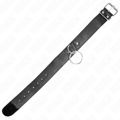 KINK Colar Básico com Trela Ajustável 36-43 CM para experiências BDSM, mostrando detalhes do material e fecho.
