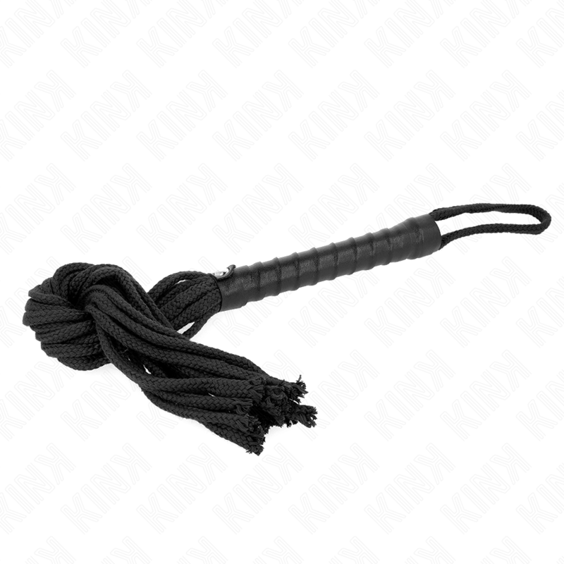 KINK Chicote de Corda Preto 56 CM para jogos BDSM