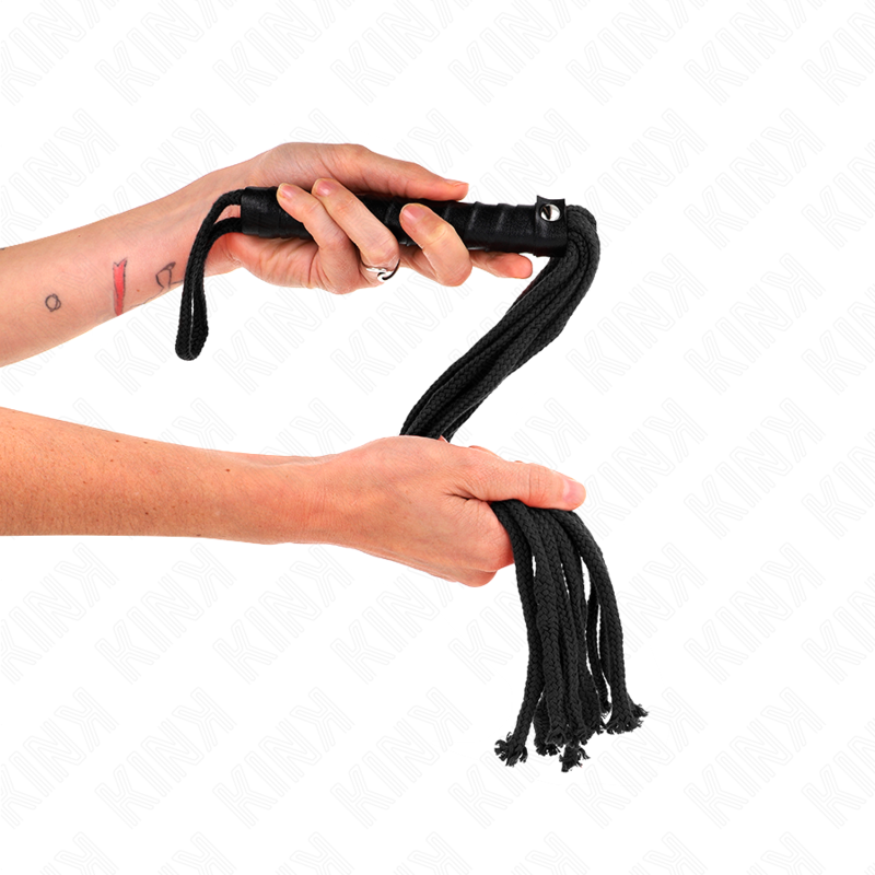KINK Chicote de Corda Preto 56 CM para jogos BDSM