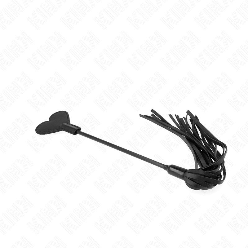KINK Chicote com Pandel Coração 35 CM para jogos BDSM, detalhe do punho com coração.