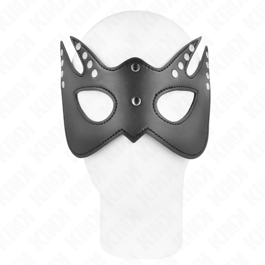 KINK Máscara Facial com Rebites Ajustável para jogos BDSM e role-play.