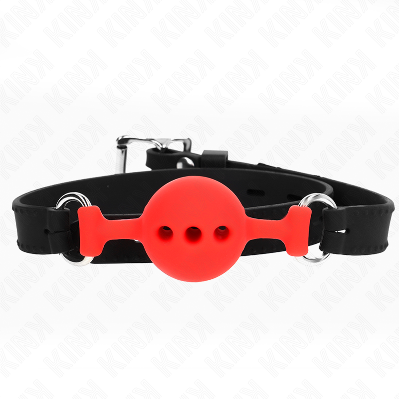 Mordaça Completa de Silicone KINK Vermelha com bola de 4cm ajustável