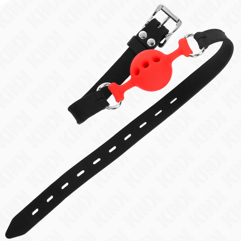 Mordaça Completa de Silicone KINK Vermelha com bola de 4cm ajustável