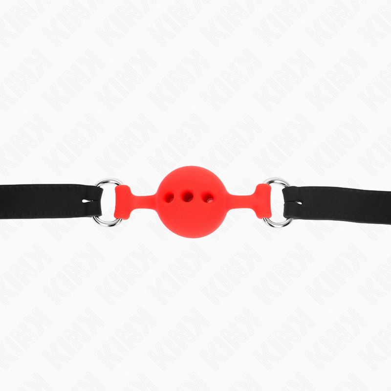 Mordaça Completa de Silicone KINK Vermelha com bola de 4cm ajustável
