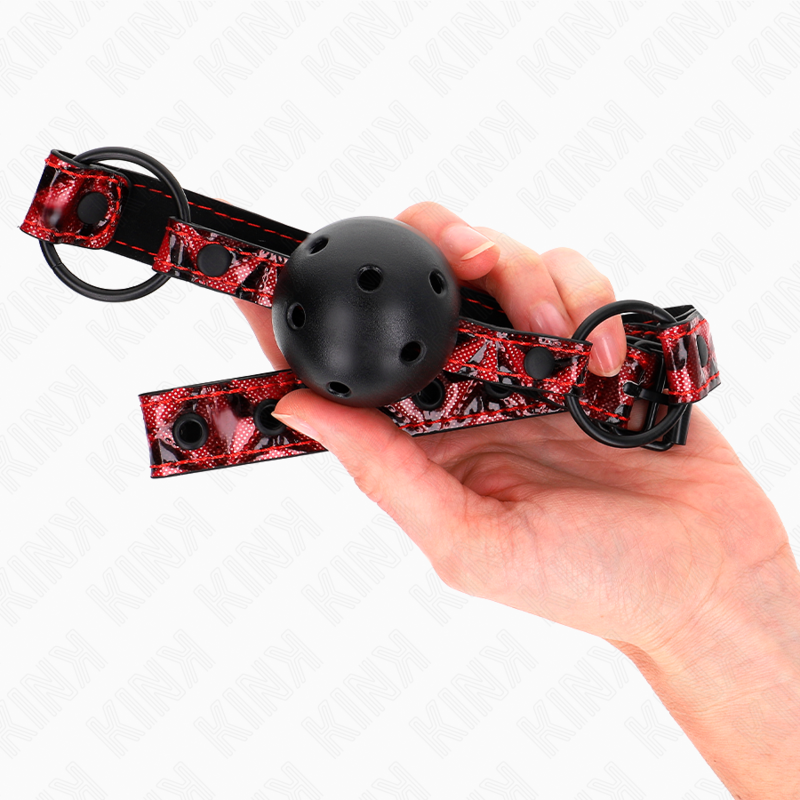 KINK Mordaça Bola Padrão Diamante 4,5cm Ajustável em silicone macio