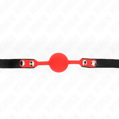 KINK Bola Silicone Mordaça com Fechadura 4cm para BDSM, em silicone macio e com correia de couro