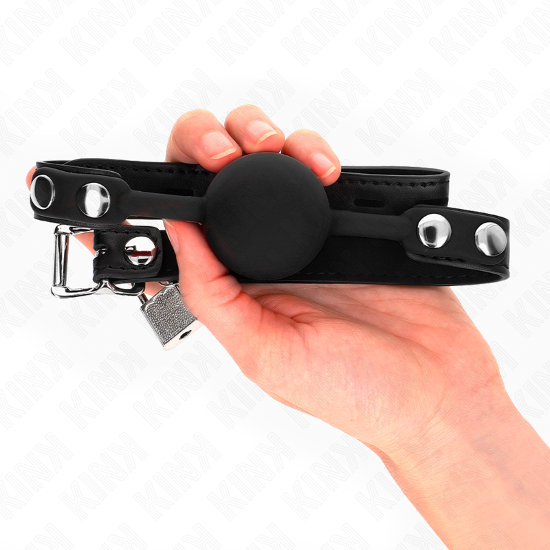 Mordaça de bola magnética KINK de silicone 4cm com fechadura para BDSM