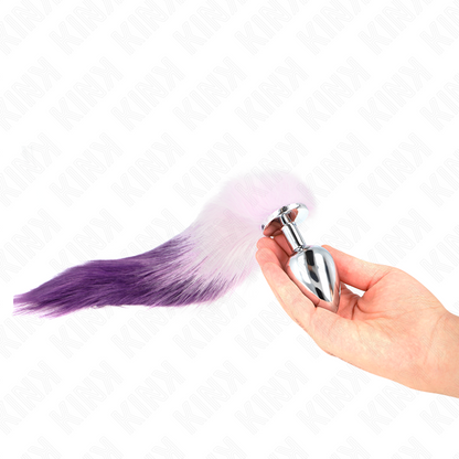 Kink - Plug Anal Tamaño L 10 x 4 cm con Cola Sintética 40 cm Morado