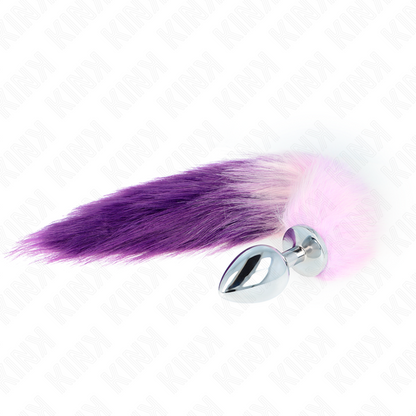 Kink - Plug Anal Tamaño L 10 x 4 cm con Cola Sintética 40 cm Morado
