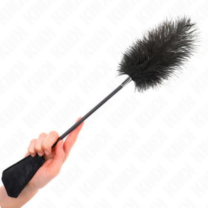 Kink - Juguete de cosquillas de plumas de avestruz con paleta de encaje 56 cm