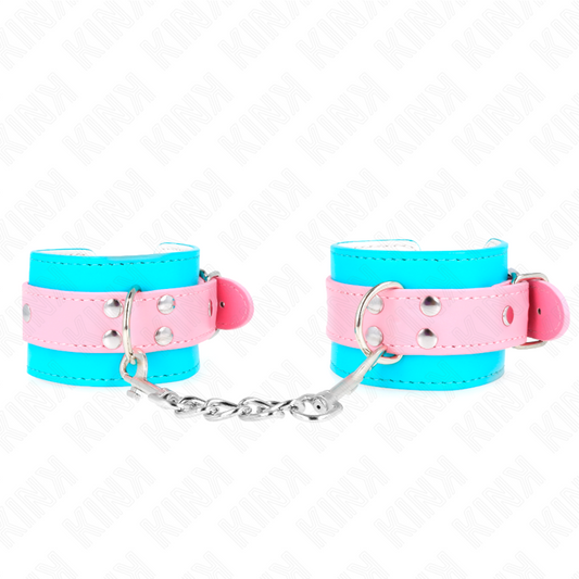 Pulseira KINK Bonito Ajustável Azul/Rosa para sessões BDSM, com design confortável e seguro.