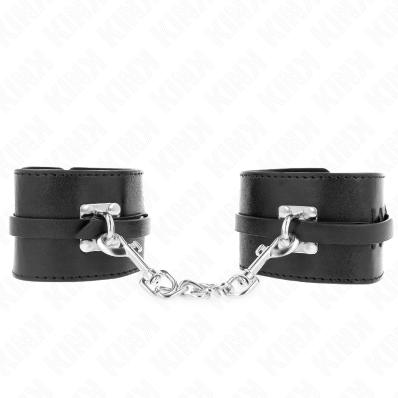 KINK Algemas de Pulso Deluxe Ajustáveis com Bloqueio Preto para BDSM