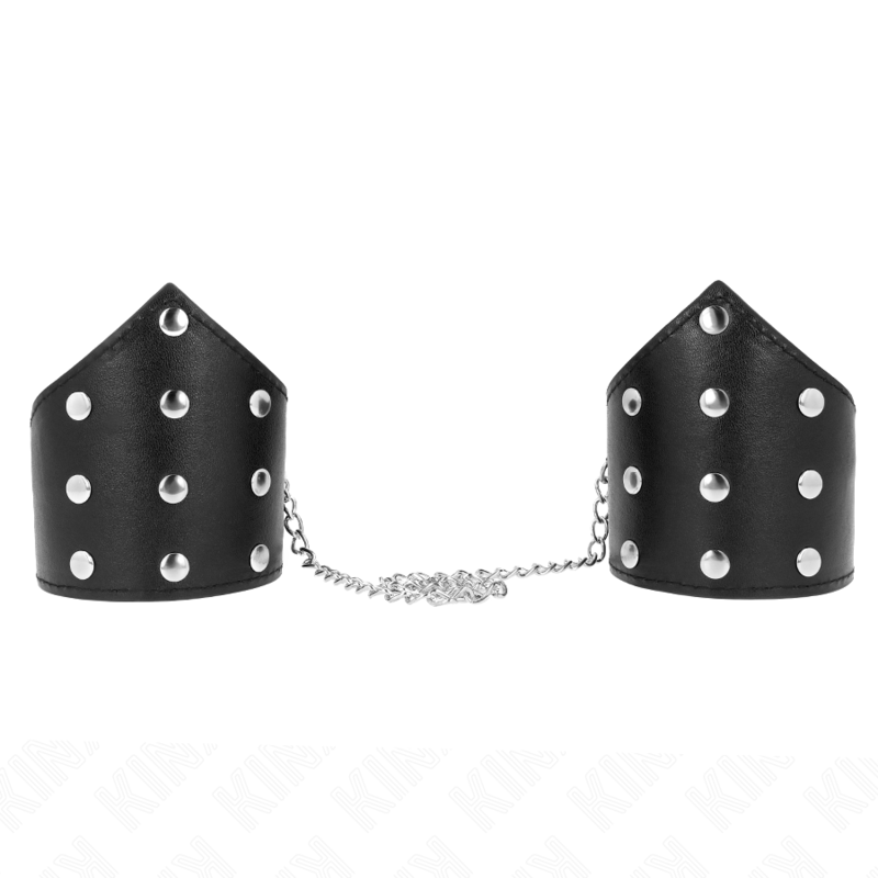 KINK Pulseiras Estilo Ponto Preto com Corrente Ajustável para BDSM