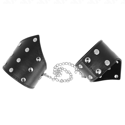 KINK Pulseiras Estilo Ponto Preto com Corrente Ajustável para BDSM