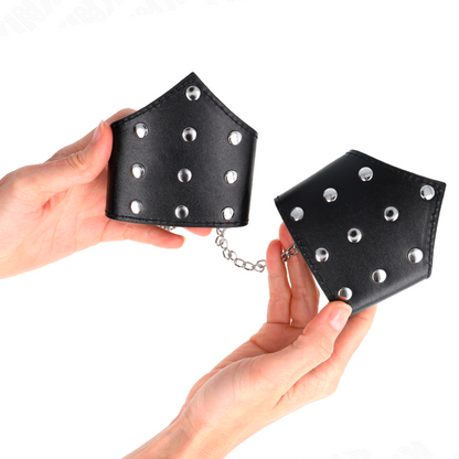 KINK Pulseiras Estilo Ponto Preto com Corrente Ajustável para BDSM